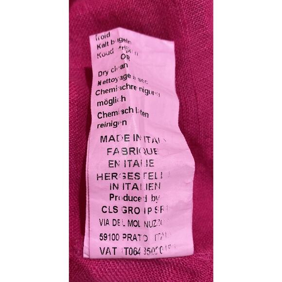 Piazza Del Tempio Dress Womens Hot Pink Linen Sleeveless Size XL - Picture 8 of 8